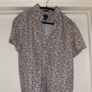 J Crew Floral Short Sleeve Button Up